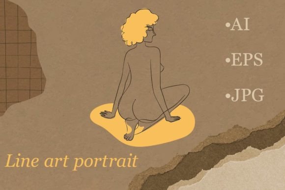 Download Line Art Sophisticated Woman Portrait - Sophisticated Collection